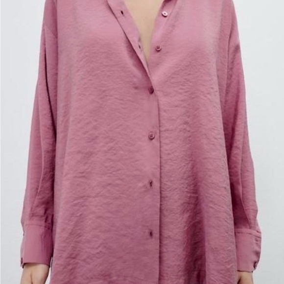 Zara Tops - Zara Pink/Purple Casual Button Down Shirt - Very Oversized